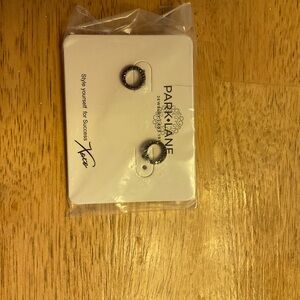 Park Lane Black and Silver Hoop Earrings